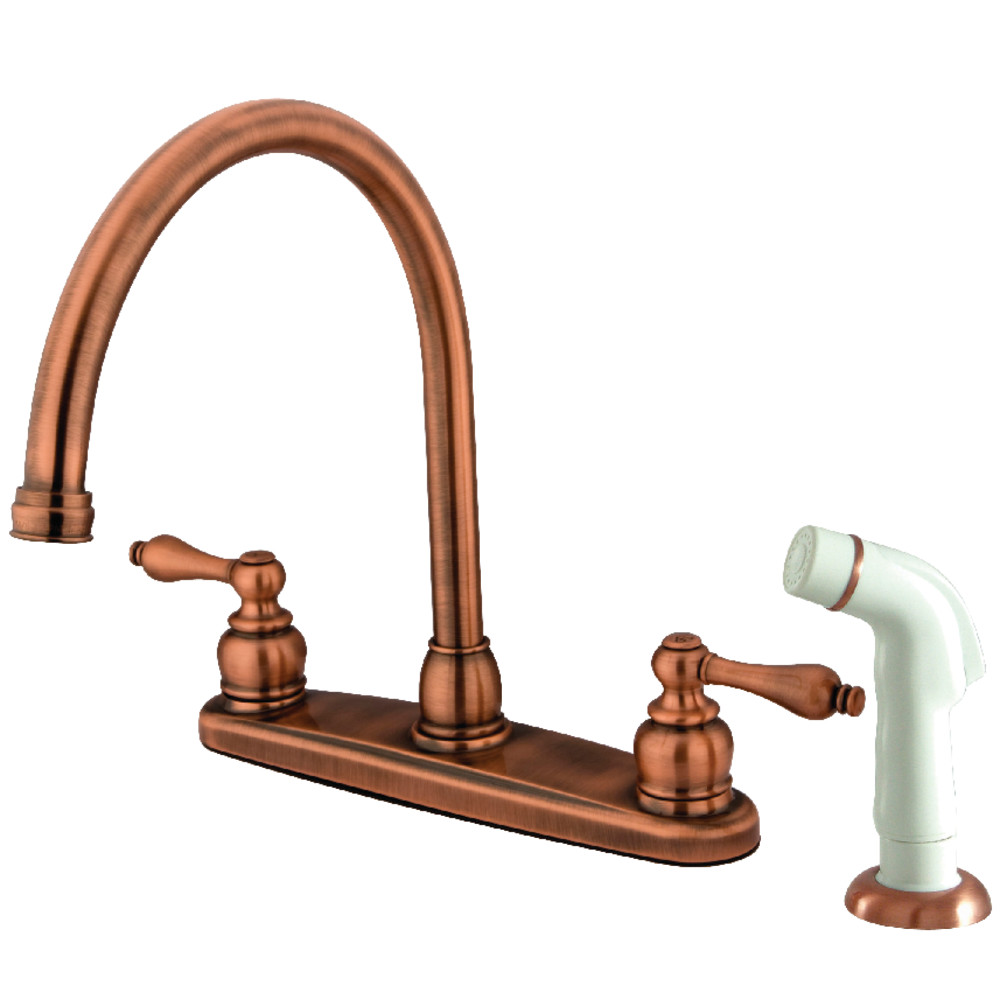 Kingston Brass KB726AL Vintage Centerset Kitchen Faucet, Antique Copper