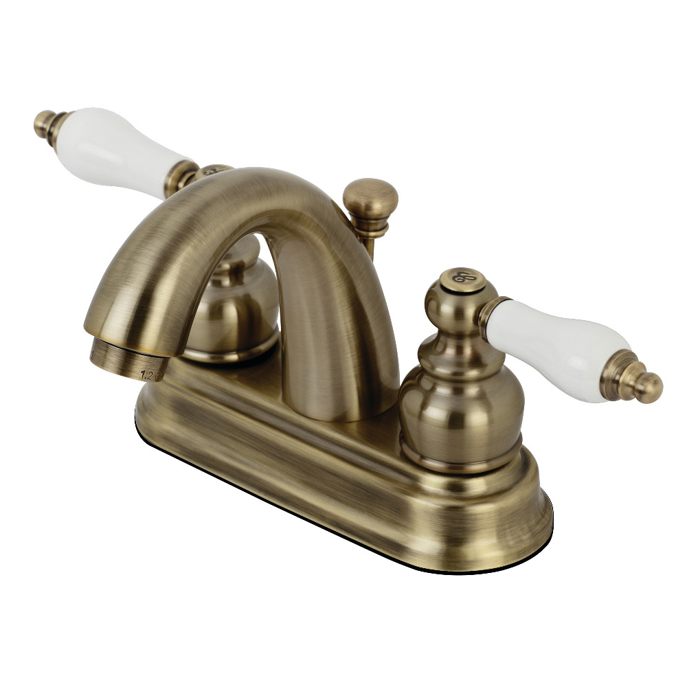 Kingston Brass KB5613PL Restoration 4 in. Centerset Bathroom Faucet, Antique Brass