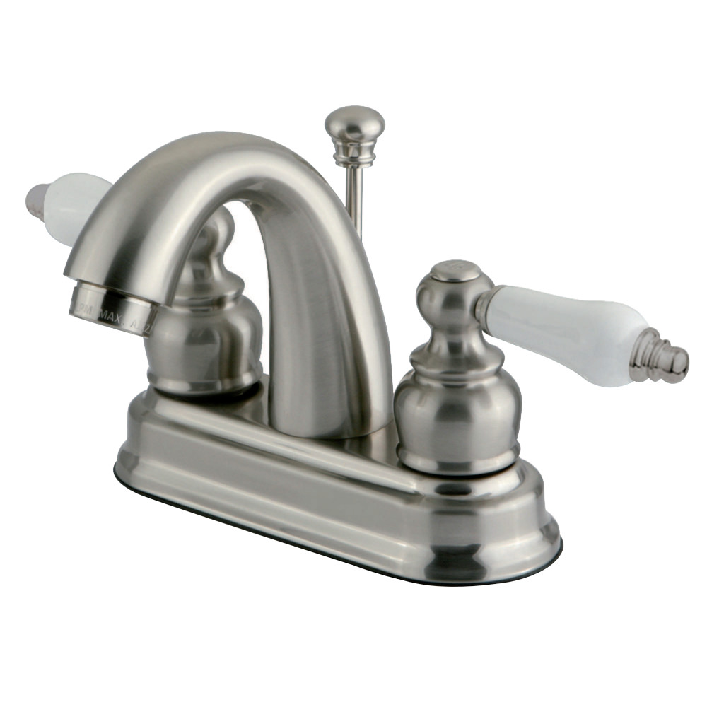 Kingston Brass KB5618PL Restoration 4 in. Centerset Bathroom Faucet, Brushed Nickel