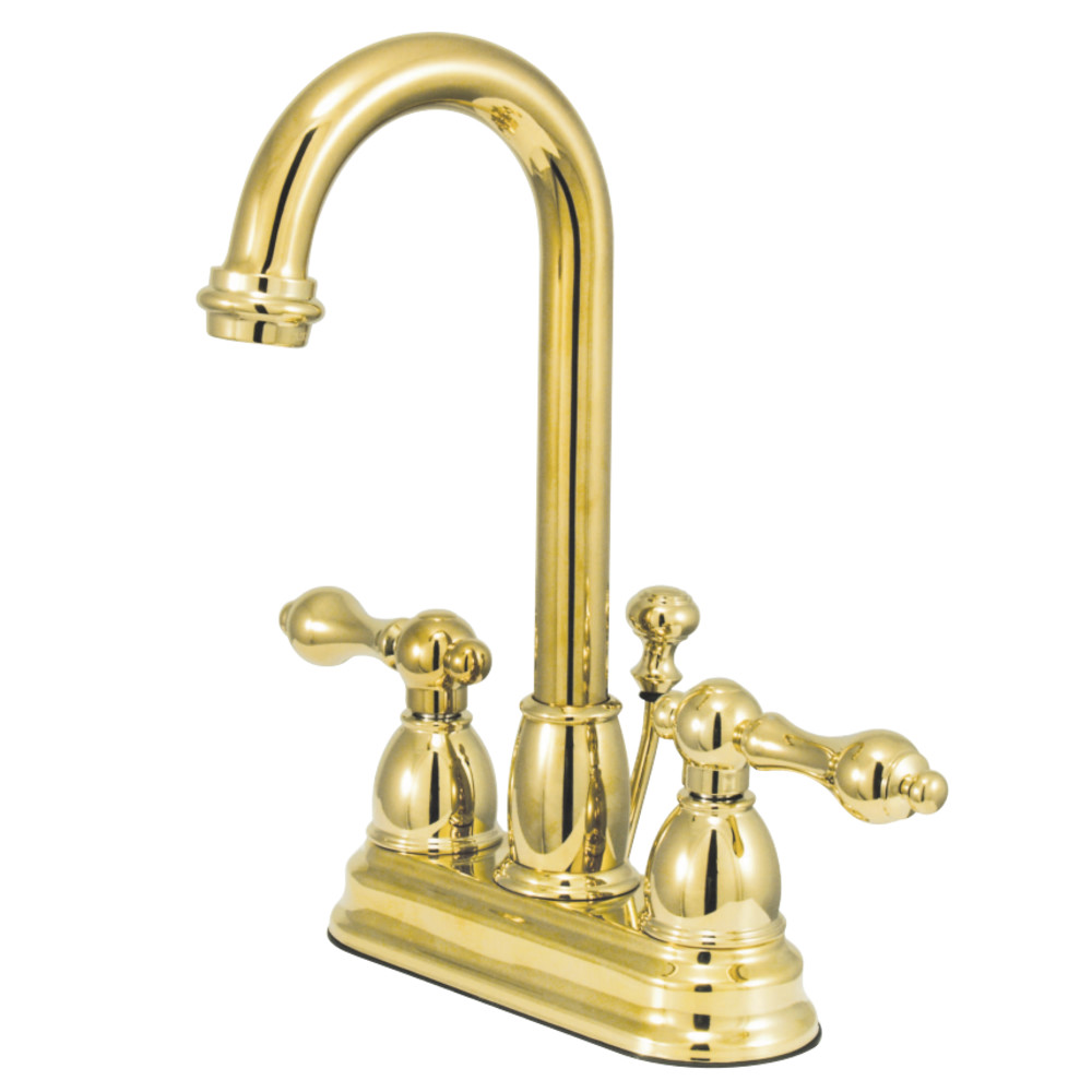 Kingston Brass KB3612AL 4 in. Centerset Bathroom Faucet, Polished Brass