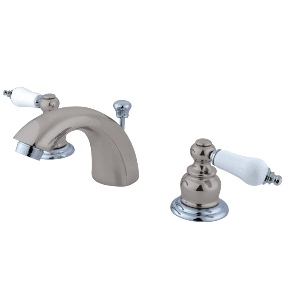 Kingston Brass KB947B Mini-Widespread Bathroom Faucet, Brushed Nickel/Polished Chrome
