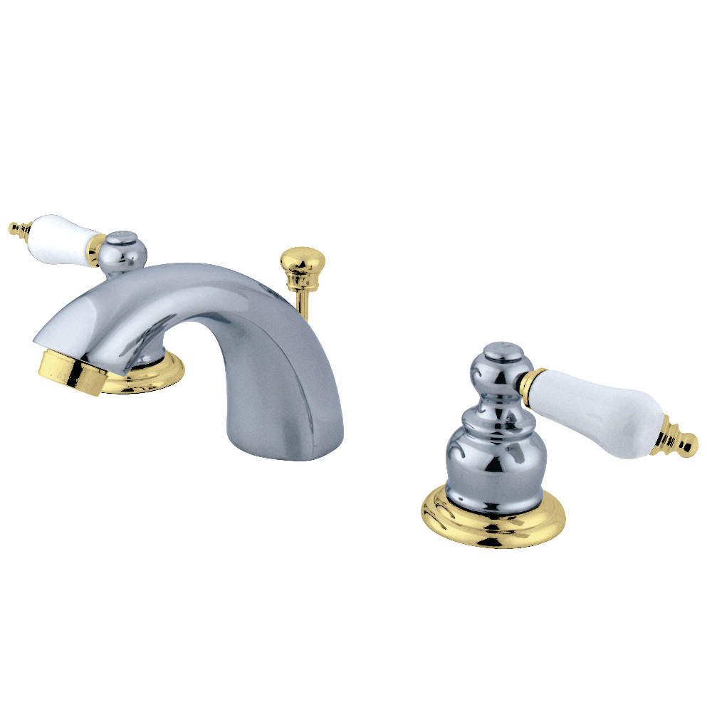 Kingston Brass KB944B Mini-Widespread Bathroom Faucet, Polished Chrome/Polished Brass