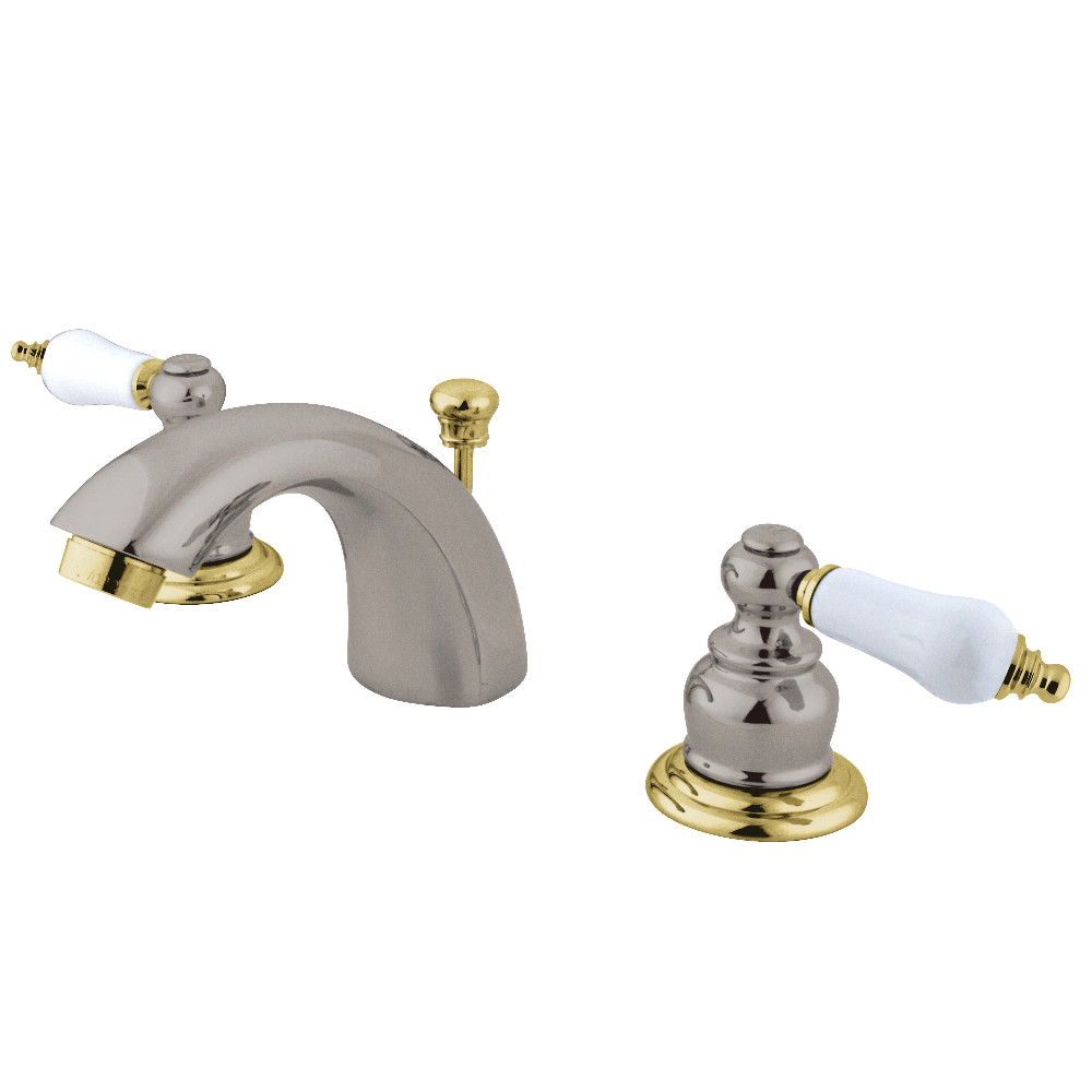 Kingston Brass KB949B Mini-Widespread Bathroom Faucet, Brushed Nickel/Polished Brass