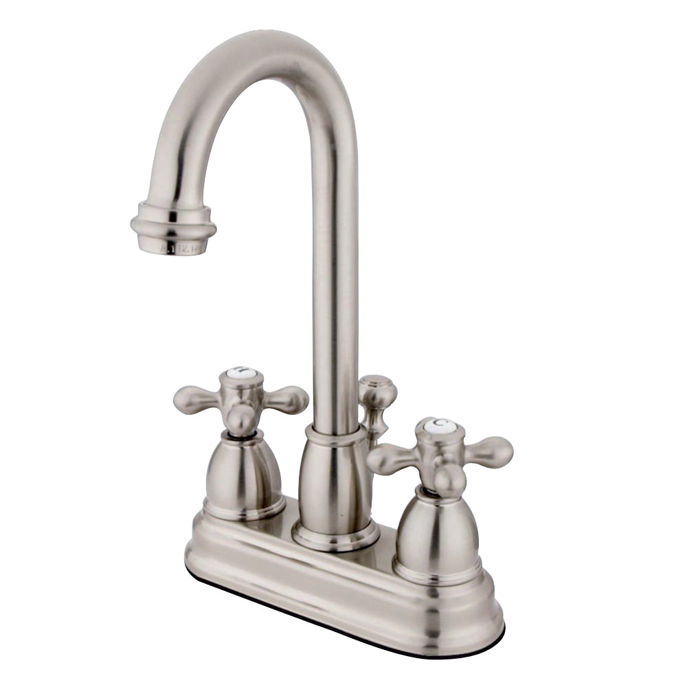 Kingston Brass KB3618AX 4 in. Centerset Bathroom Faucet, Brushed Nickel