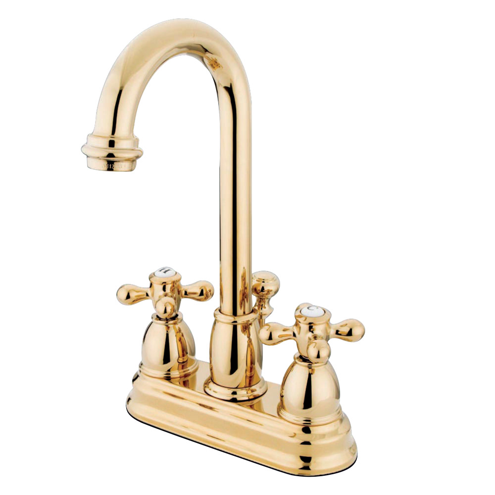 Kingston Brass KB3612AX 4 in. Centerset Bathroom Faucet, Polished Brass