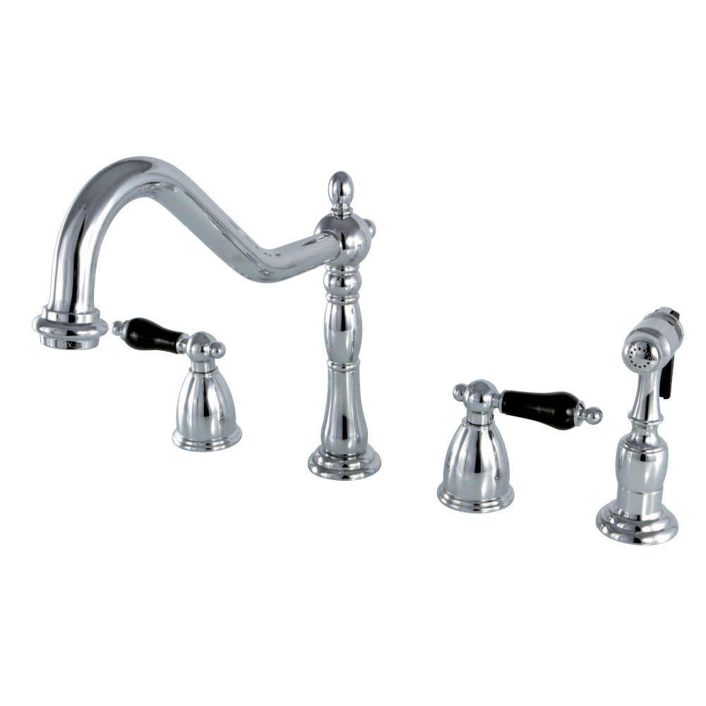 Kingston Brass KB1791PKLBS Widespread Kitchen Faucet, Polished Chrome