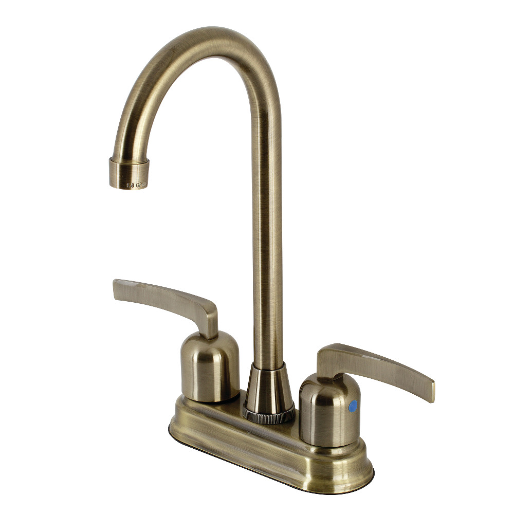 Kingston Brass KB8493EFL Centurion Bar Faucet, Antique Brass