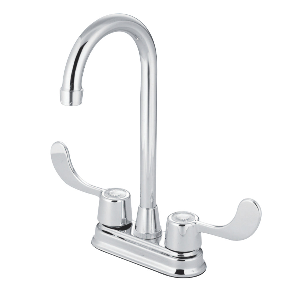 Kingston Brass KB491ADA Magellan 4" Centerset Bar Faucet Blade ADA Handle, Polished Chrome