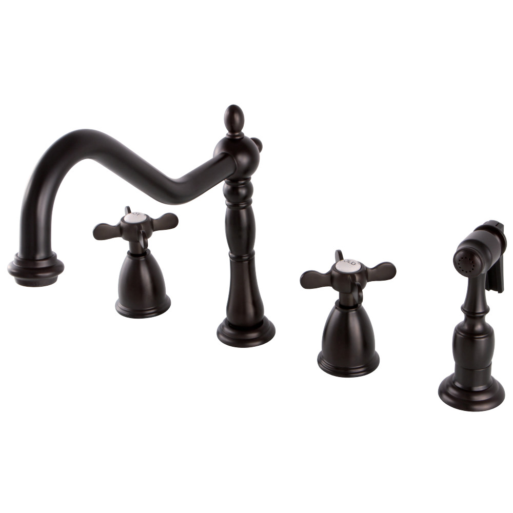 Kingston Brass KB1795BEXBS Widespread Kitchen Faucet, Oil Rubbed Bronze