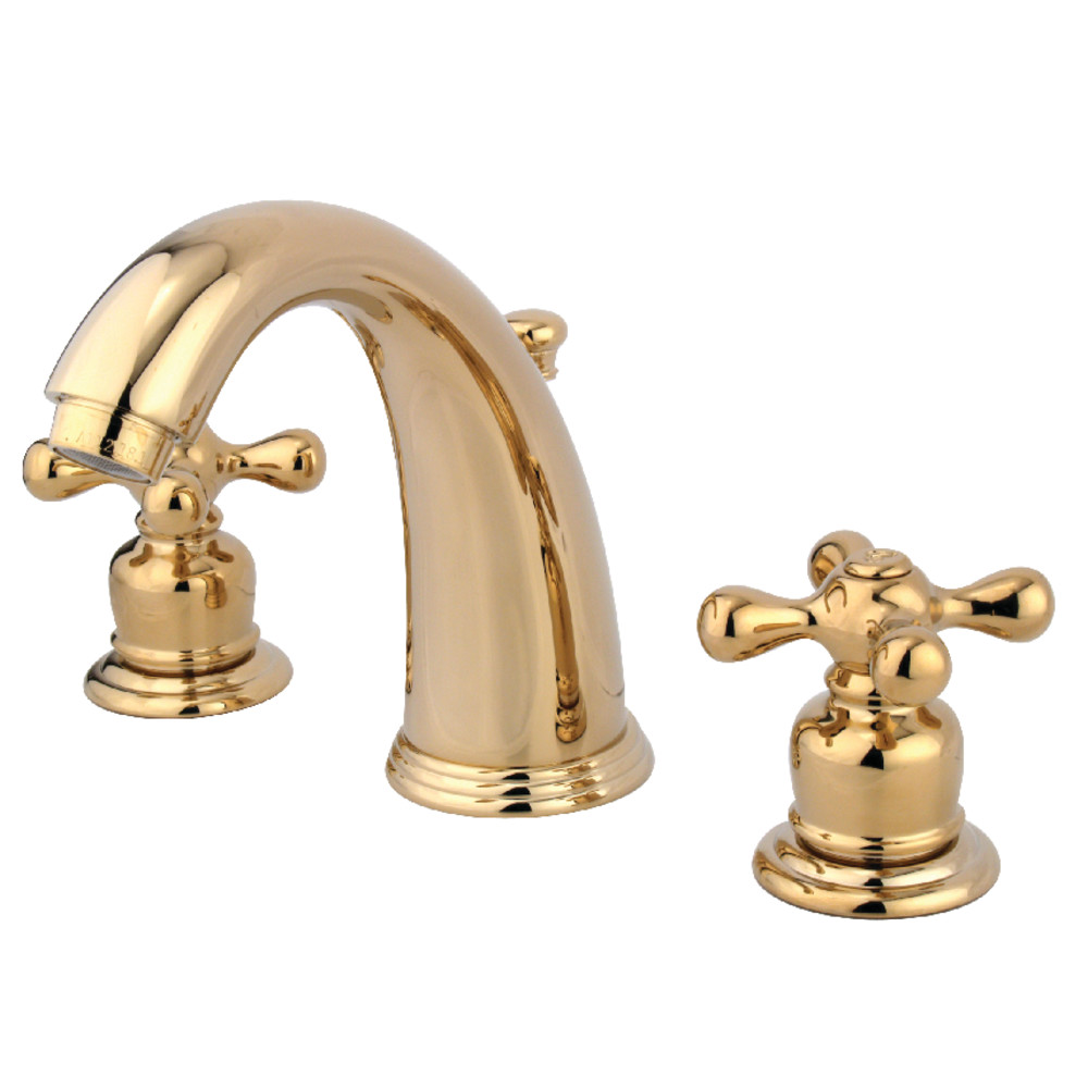 Kingston Brass KB982AX Victorian 2-Handle 8 in. Widespread Bathroom Faucet, Polished Brass