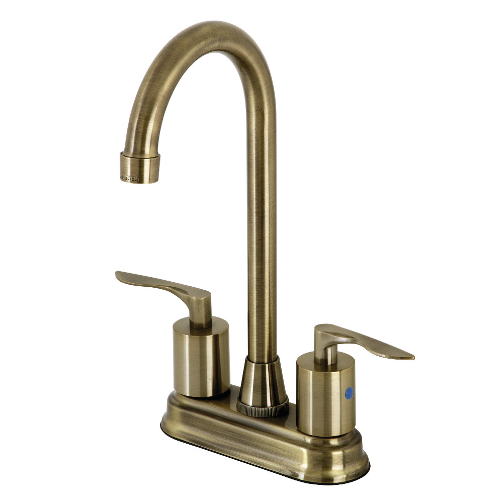 Kingston Brass KB8493SVL Two-Handle 2-Hole Deck Mount Bar Faucet in Antique Brass