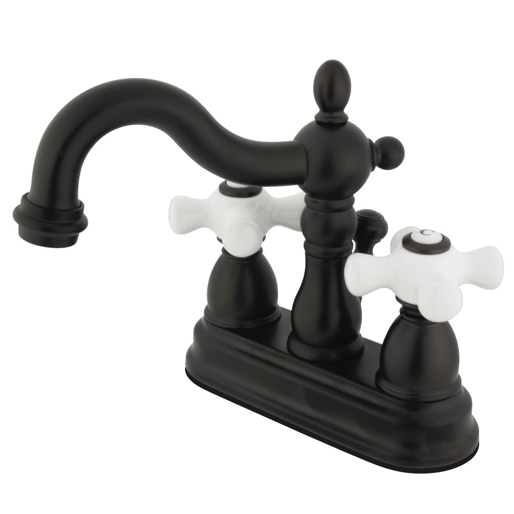 Kingston Brass KB1605PX Heritage 4 in. Centerset Bathroom Faucet, Oil Rubbed Bronze