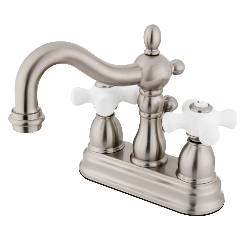 Kingston Brass KB1608PX Heritage 4 in. Centerset Bathroom Faucet, Brushed Nickel
