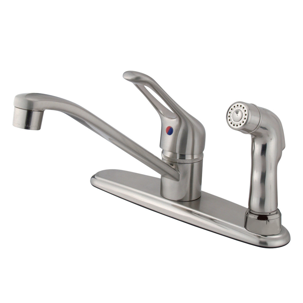 Kingston Brass KB563SNSP Wyndham Single-Handle Centerset Kitchen Faucet, Brushed Nickel