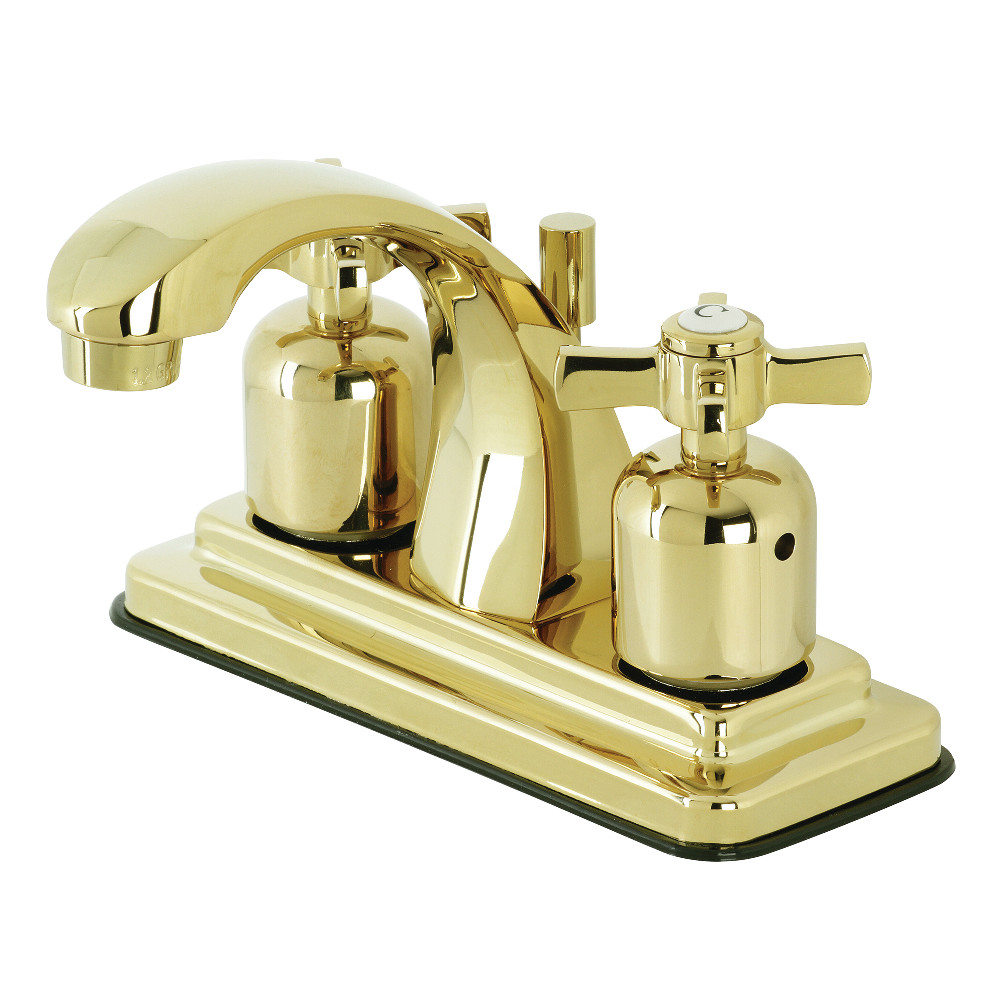 Kingston Brass KB4642ZX 4 in. Centerset Bathroom Faucet, Polished Brass