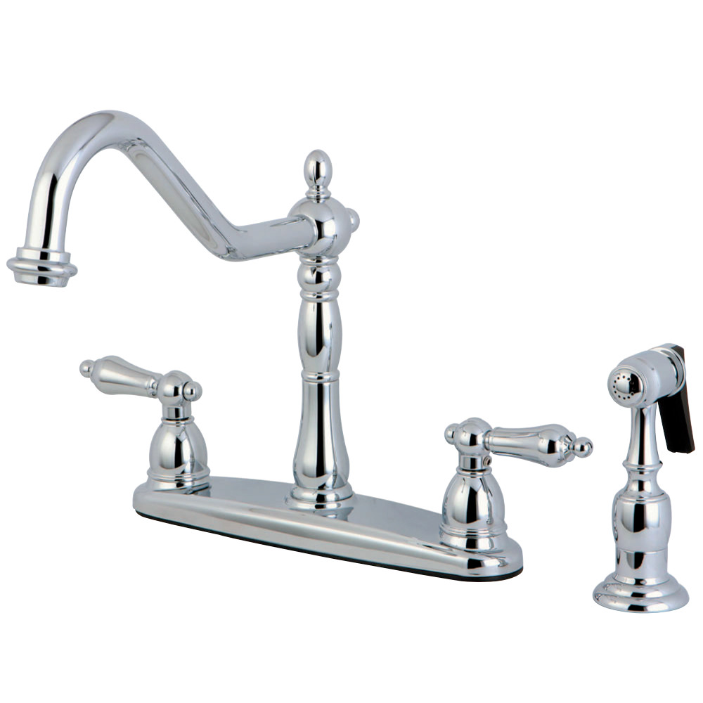 Kingston Brass KB1751ALBS Heritage Centerset Kitchen Faucet, Polished Chrome