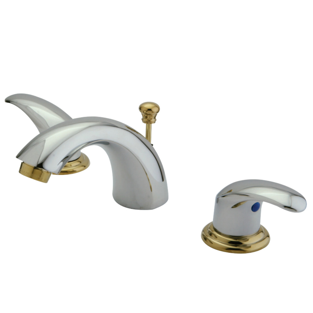 Kingston Brass KB6954LL Mini-Widespread Bathroom Faucet, Polished Chrome/Polished Brass