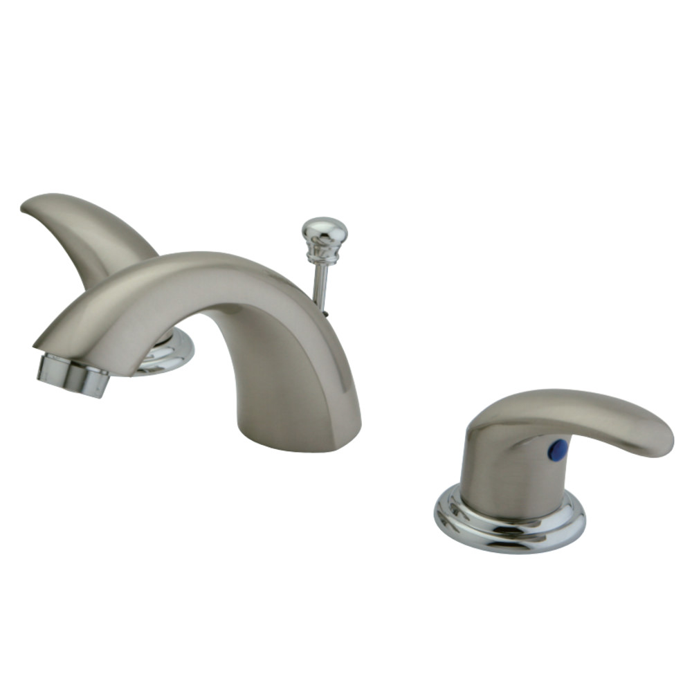 Kingston Brass KB6957LL Mini-Widespread Bathroom Faucet, Brushed Nickel/Polished Chrome