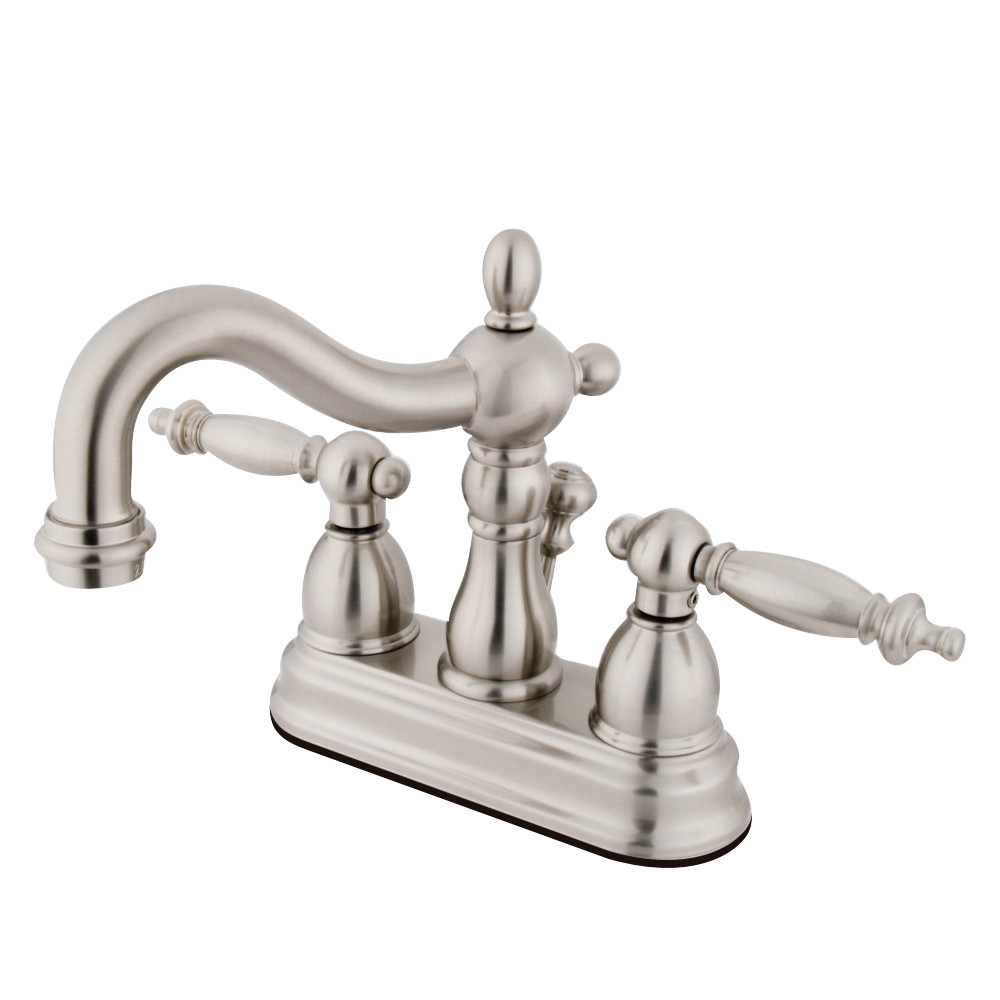 Kingston Brass KB1608TL 4 in. Centerset Bathroom Faucet, Brushed Nickel