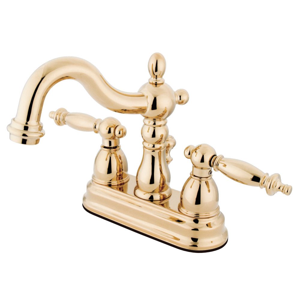 Kingston Brass KB1602TL 4 in. Centerset Bathroom Faucet, Polished Brass