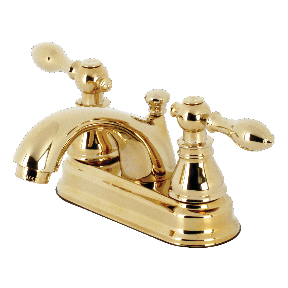 Kingston Brass KB2602ACL American Classic 4" Centerset Bathroom Faucet, Polished Brass