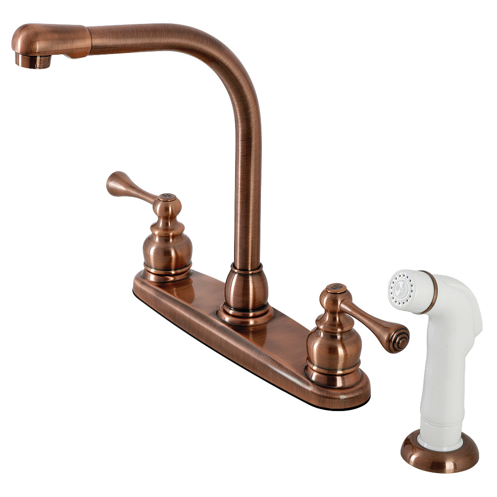 Kingston Brass KB716BL 8-Inch Centerset Kitchen Faucet, Antique Copper