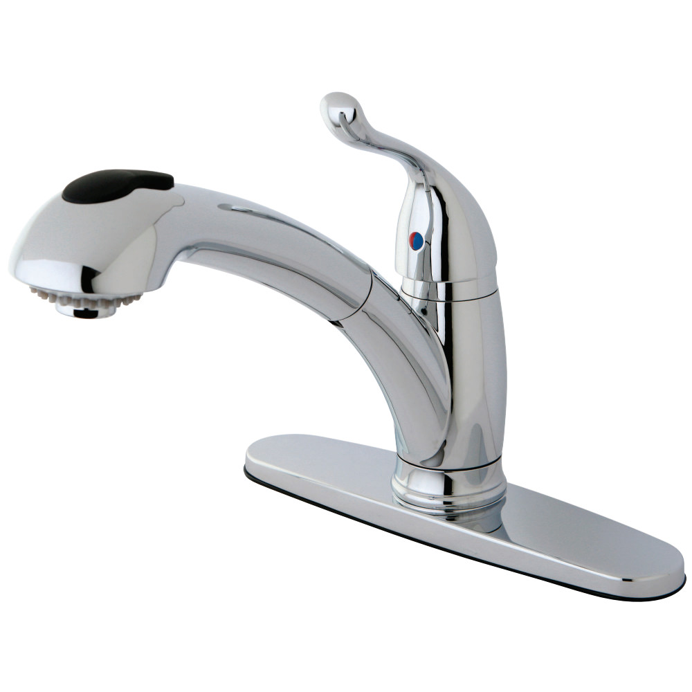Kingston Brass KB5701YL Yosemite Single-Handle Pull-Out Kitchen Faucet, Polished Chrome
