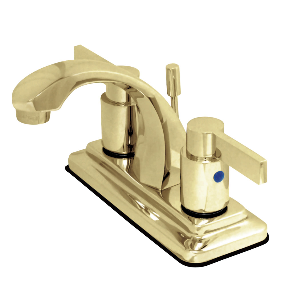 Kingston Brass KB4642NDL 4 in. Centerset Bathroom Faucet, Polished Brass