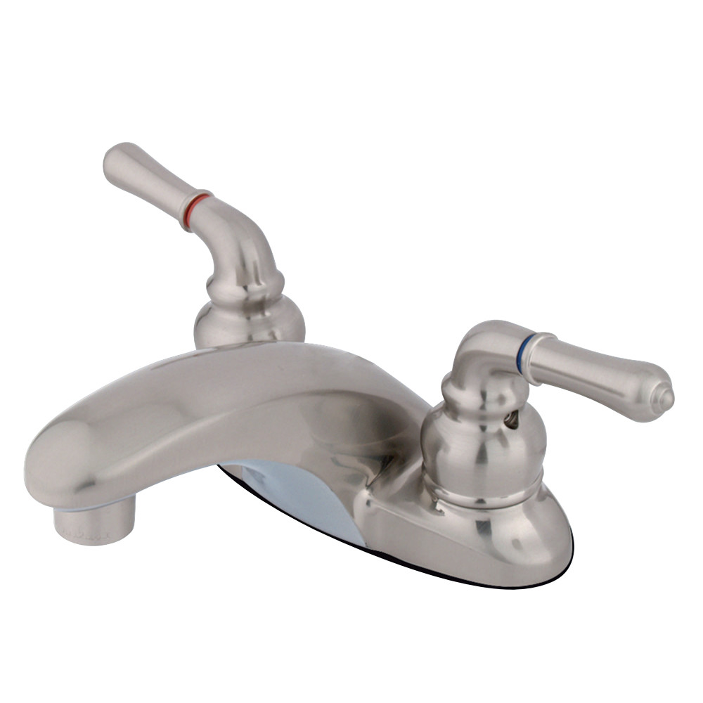 Kingston Brass KB628LP 4 in. Centerset Bathroom Faucet, Brushed Nickel