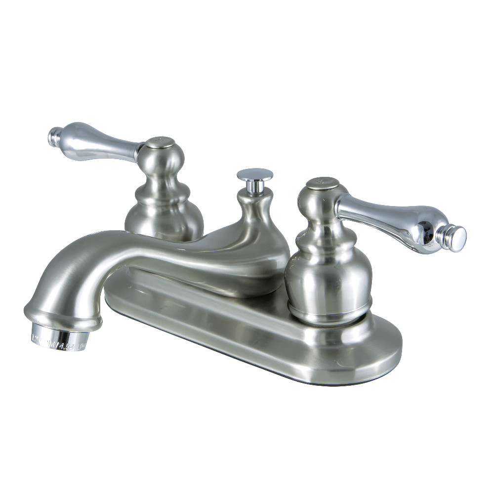 Kingston Brass KB607ALB 4 in. Centerset Bathroom Faucet, Brushed Nickel/Polished Chrome