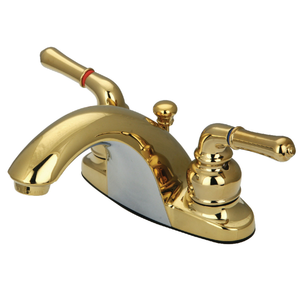 Kingston Brass KB7642NML 4 in. Centerset Bathroom Faucet, Polished Brass