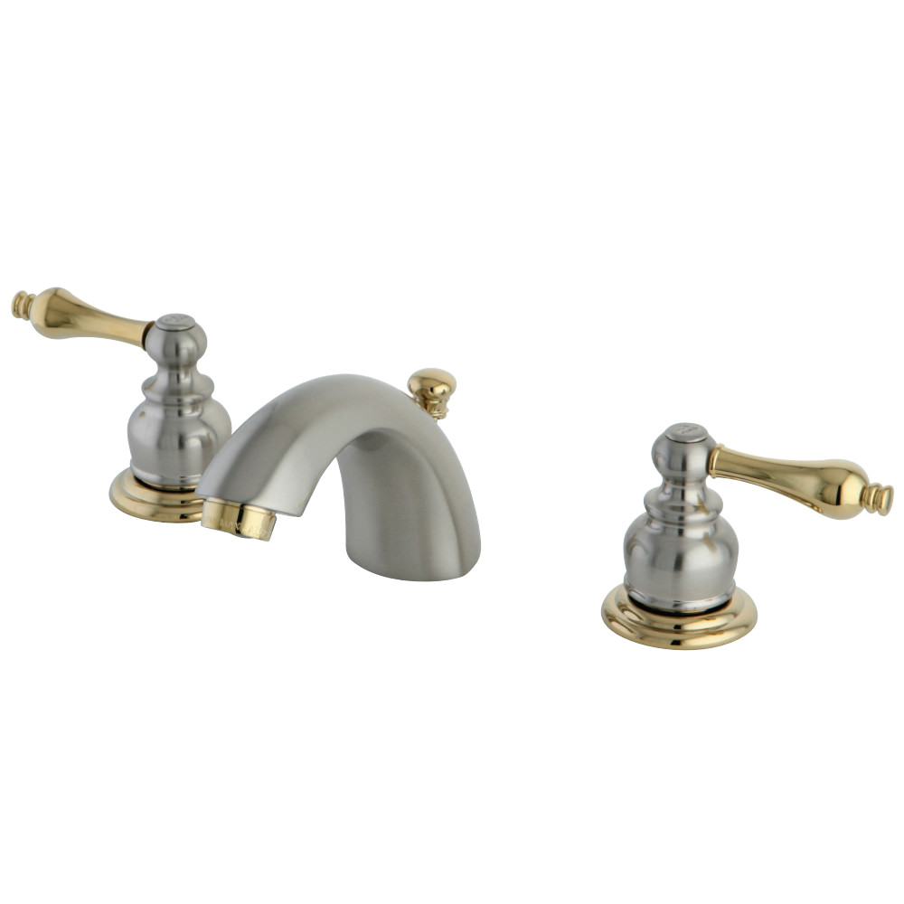 Kingston Brass KB949AL Victorian Mini-Widespread Bathroom Faucet, Brushed Nickel/Polished Brass