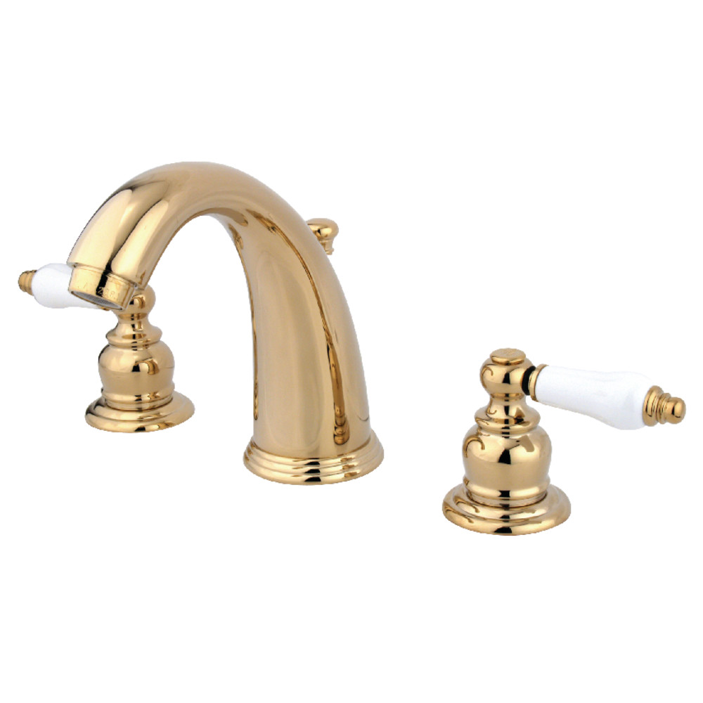 Kingston Brass KB982PL Victorian 2-Handle 8 in. Widespread Bathroom Faucet, Polished Brass