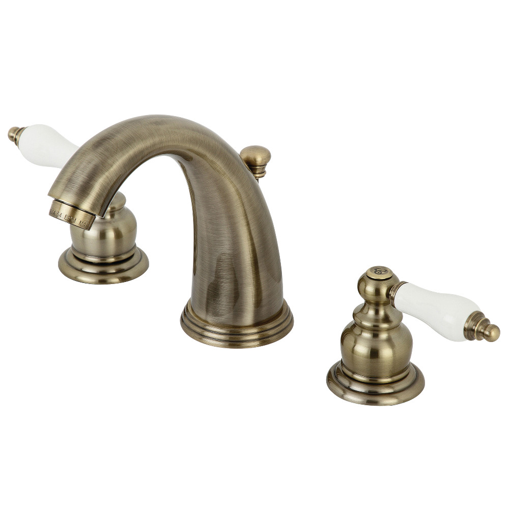 Kingston Brass KB983PLAB Victorian 2-Handle 8 in. Widespread Bathroom Faucet, Antique Brass