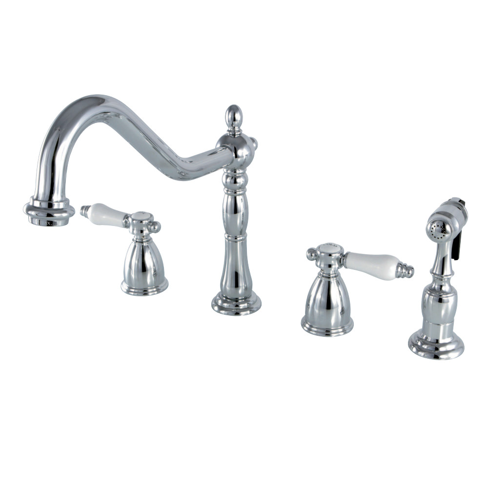 Kingston Brass KB1791BPLBS Widespread Kitchen Faucet, Polished Chrome