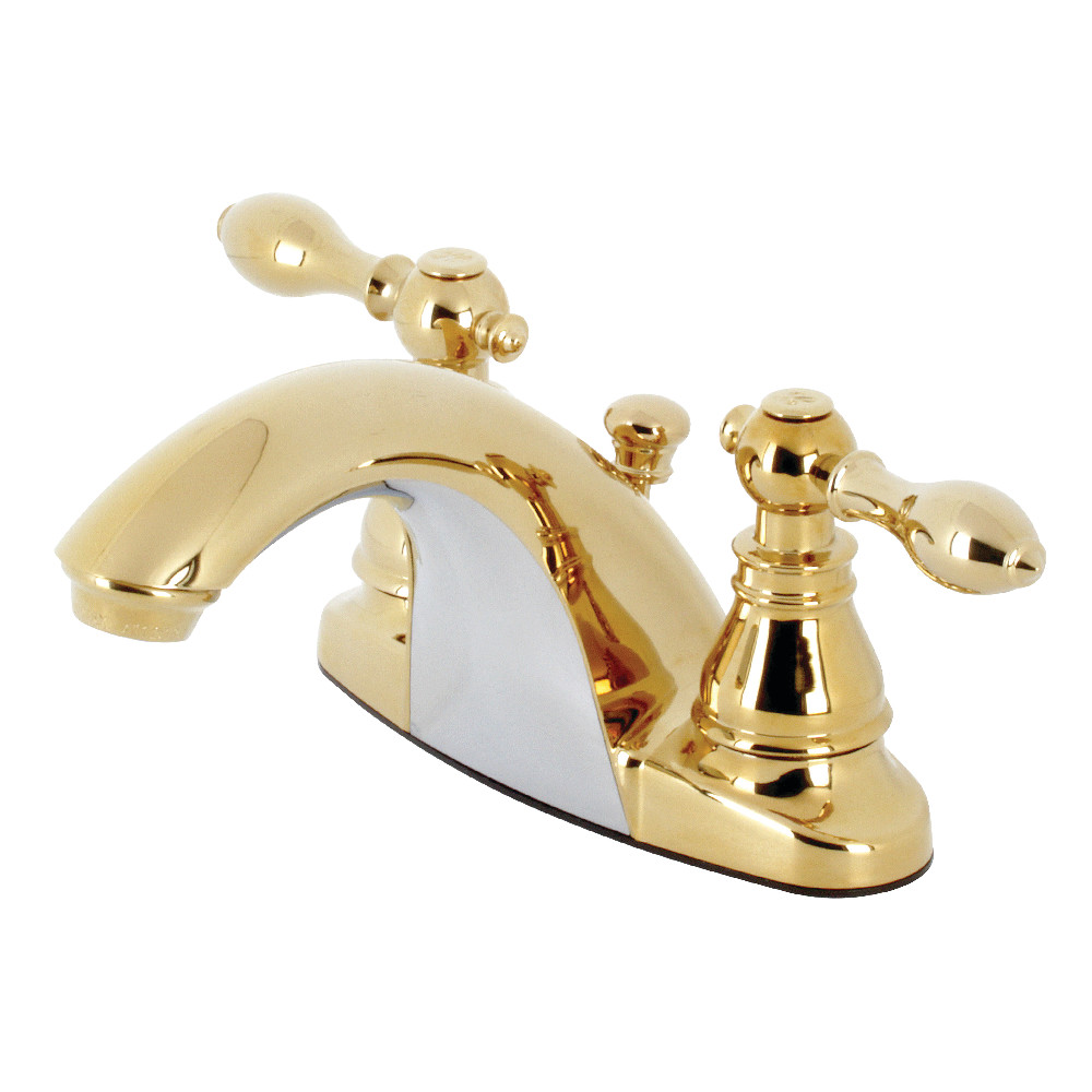 Kingston Brass KB7642ACL American Classic 4" Centerset Bathroom Faucet, Polished Brass