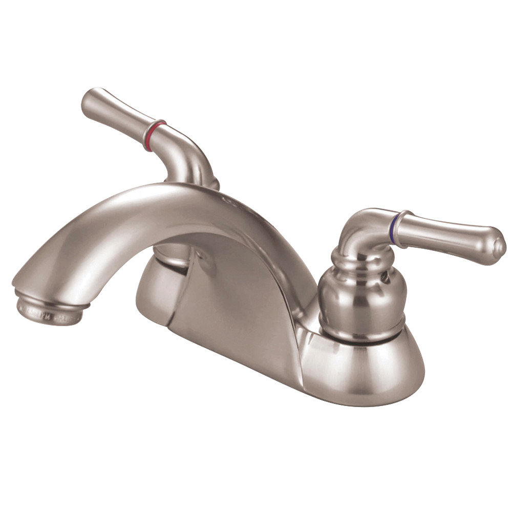 Kingston Brass KB2628LP 4 in. Centerset Bathroom Faucet, Brushed Nickel