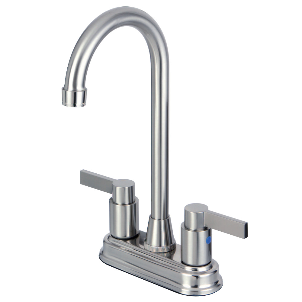 Kingston Brass KB8498NDL NuvoFusion 4" Centerset Bar Faucet, Brushed Nickel