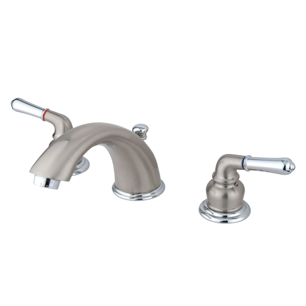 Kingston Brass KB967 Magellan Widespread Bathroom Faucet with Retail Pop-Up, Brushed Nickel/Polished Chrome