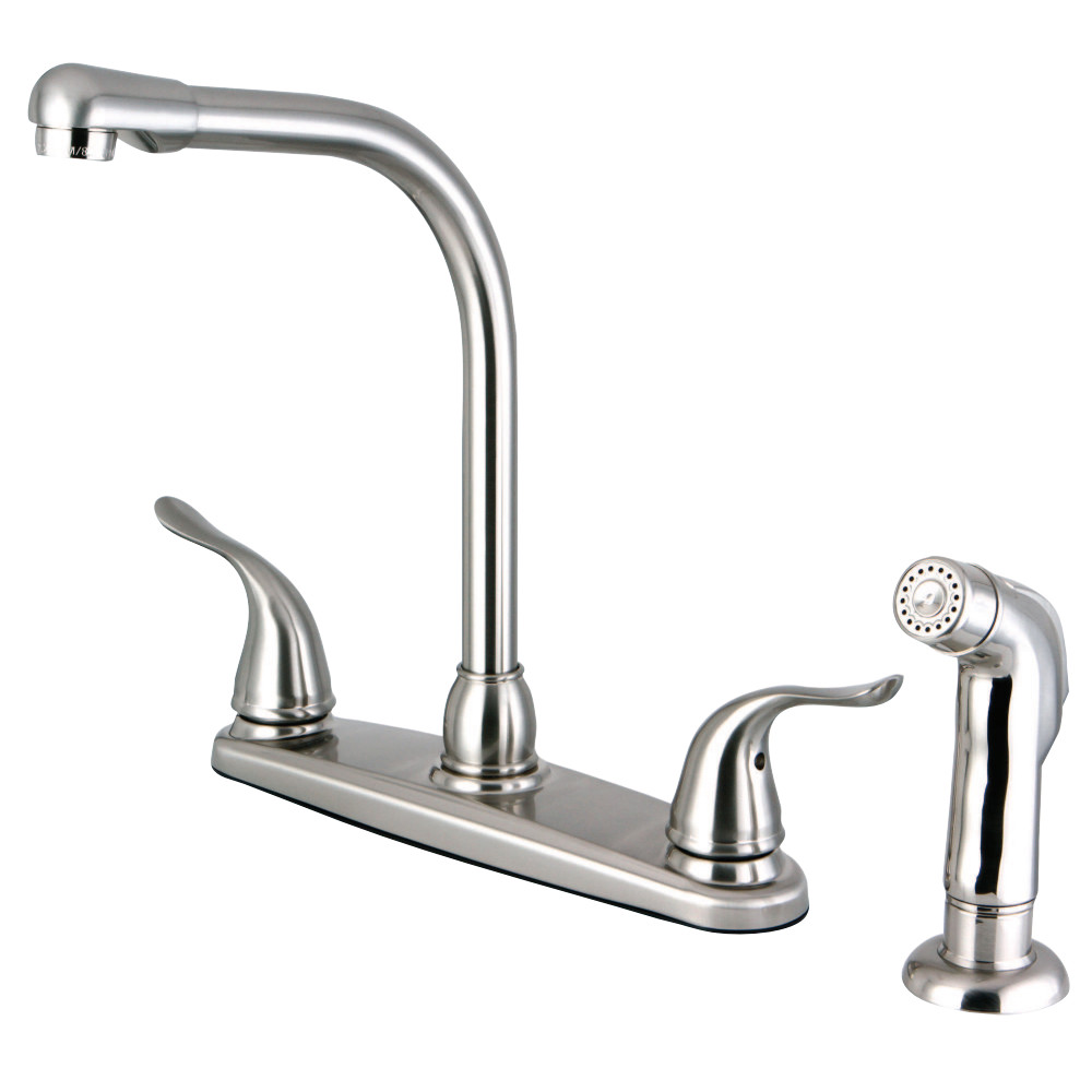 Kingston Brass FB2758YLSP Yosemite 8-Inch Centerset Kitchen Faucet with Sprayer, Brushed Nickel