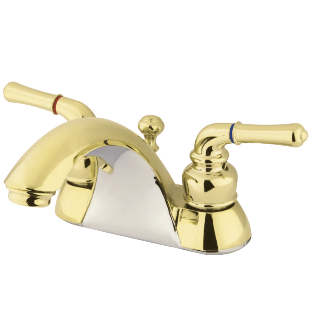 Kingston Brass KB2622B Naples 4 in. Centerset Bathroom Faucet, Polished Brass