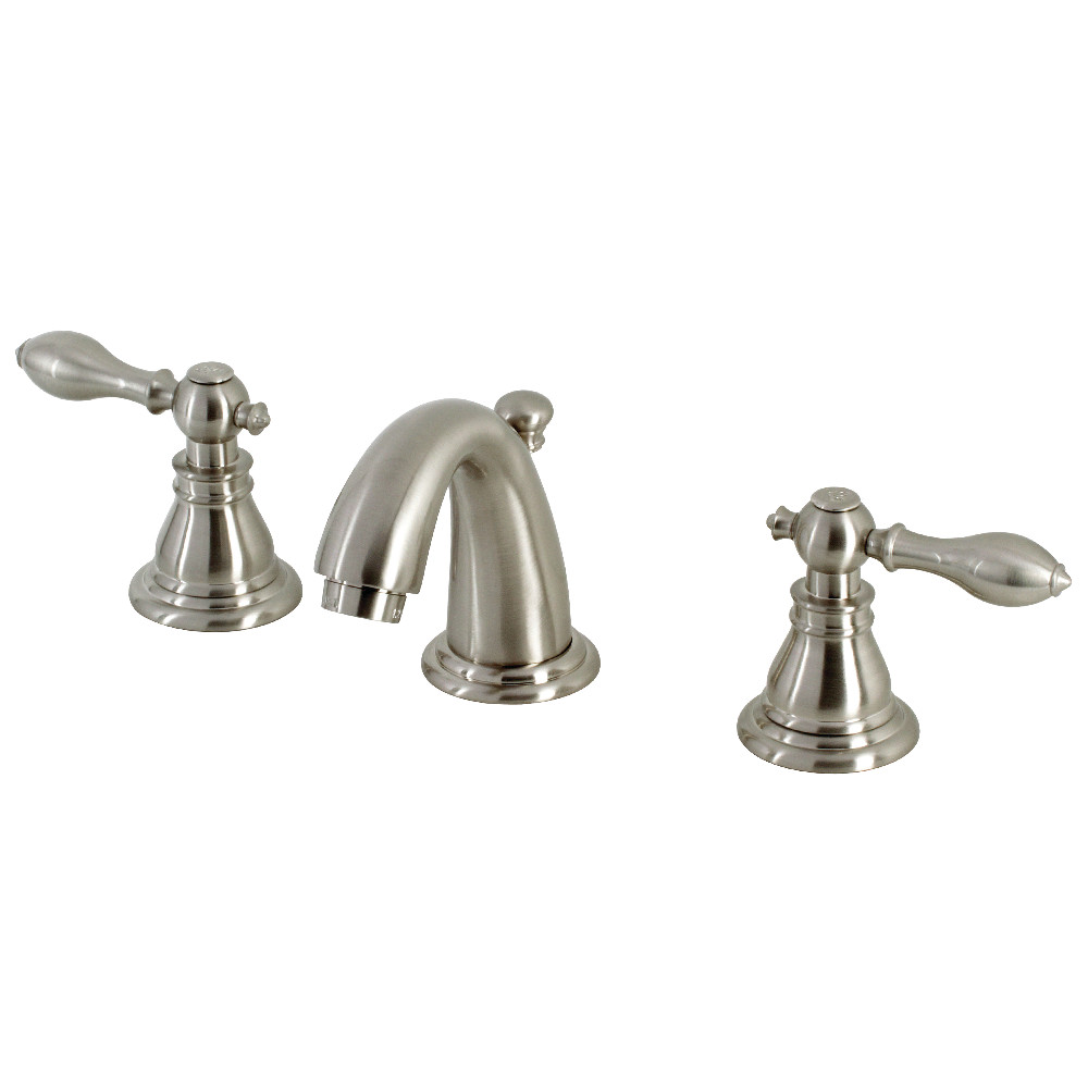 Kingston Brass KB918ACL American Classic Widespread Bathroom Faucet with Retail Pop-Up, Brushed Nickel