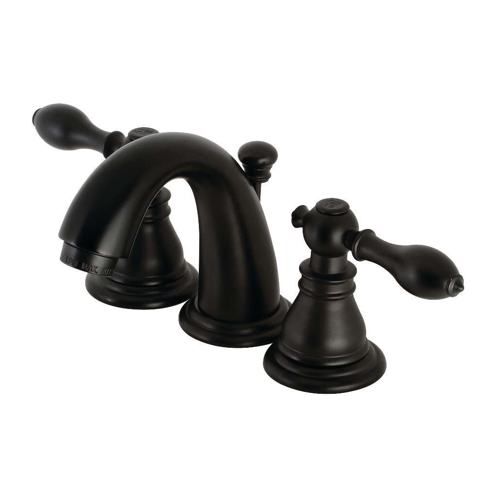 Kingston Brass KB910ACL American Classic Widespread Bathroom Faucet with Retail Pop-Up, Matte Black