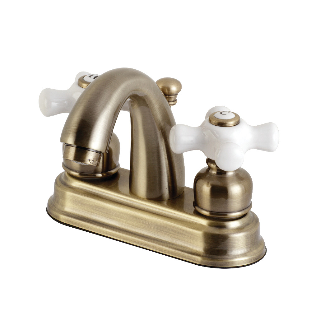 Kingston Brass KB5613PX Restoration 4 in. Centerset Bathroom Faucet, Antique Brass