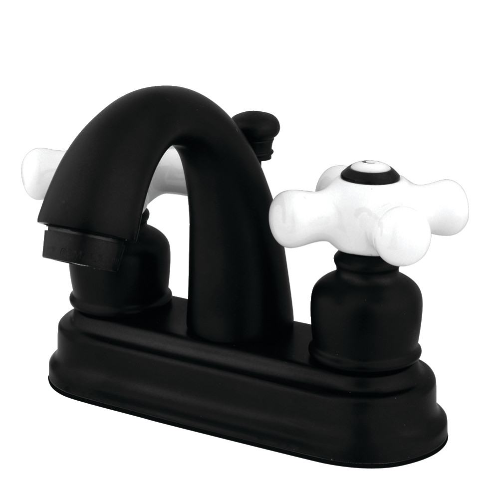 Kingston Brass KB5610PX Restoration 4 in. Centerset Bathroom Faucet, Matte Black