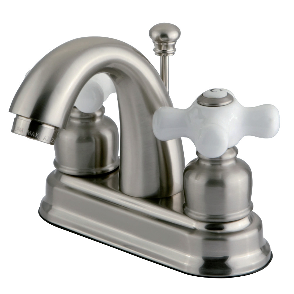 Kingston Brass KB5618PX Restoration 4 in. Centerset Bathroom Faucet, Brushed Nickel