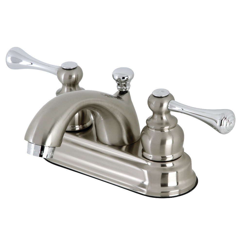 Kingston Brass KB3607BL 4 in. Centerset Bathroom Faucet, Brushed Nickel/Polished Chrome
