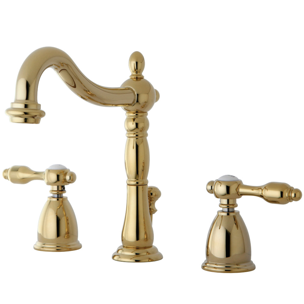 Kingston Brass KB1972TAL Tudor Widespread Bathroom Faucet with Brass Pop-Up, Polished Brass