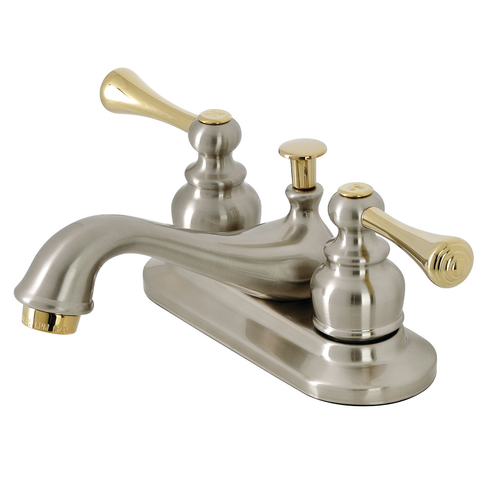 Kingston Brass KB609BL 4 in. Centerset Bathroom Faucet, Brushed Nickel/Polished Brass