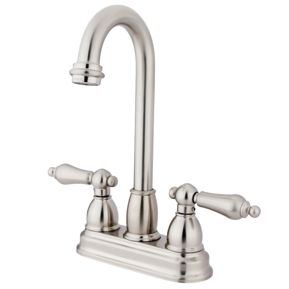 Kingston Brass KB3498AL Restoration 4" Centerset Bar Faucet, Brushed Nickel